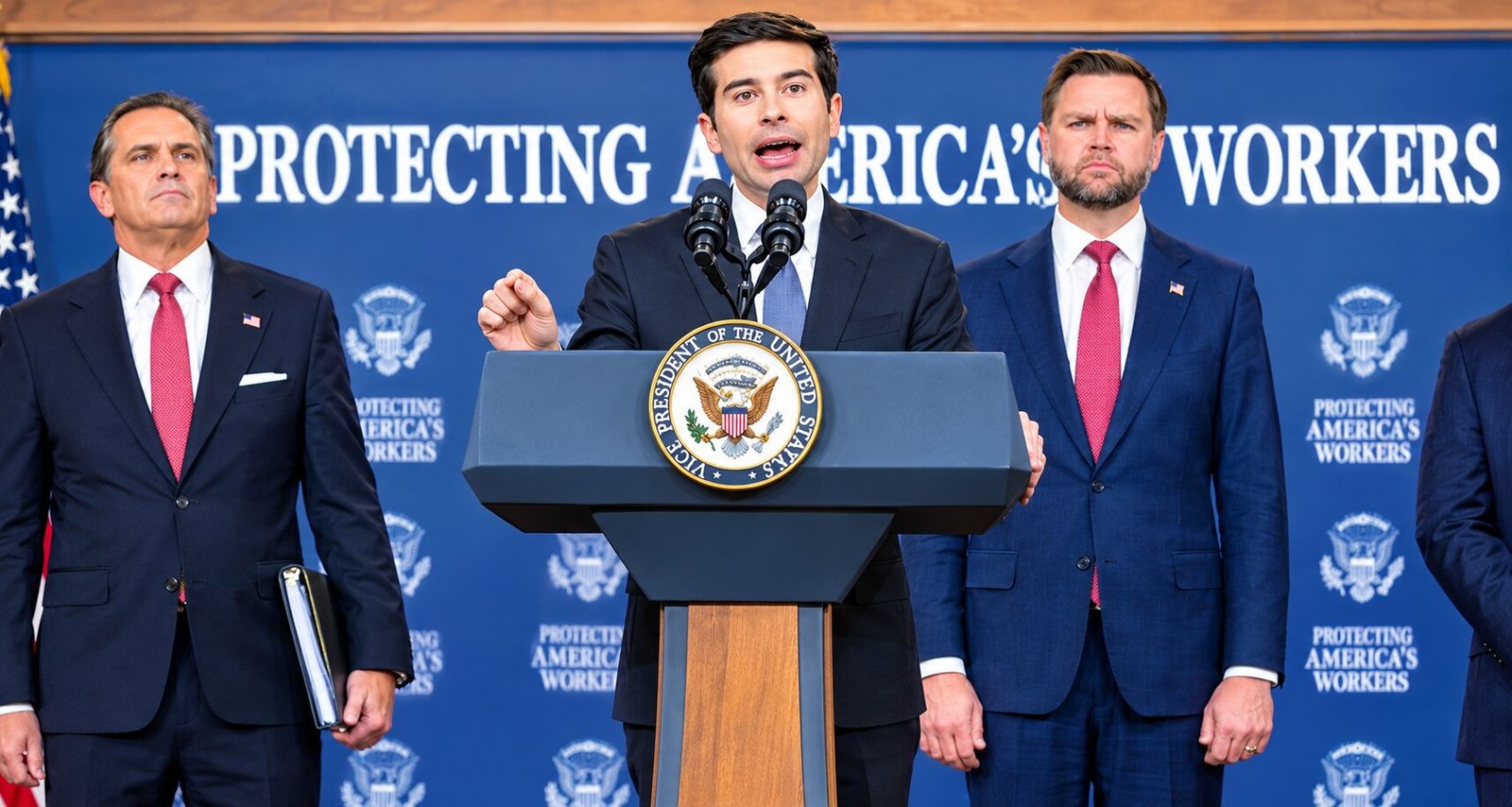 Bharatnewsupdates- Labor Secretary Keith Sonderling and Vice President JD Vance Press Briefing